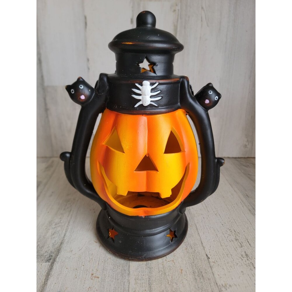 Unique light‎ up pumpkin cat lantern Halloween home decor